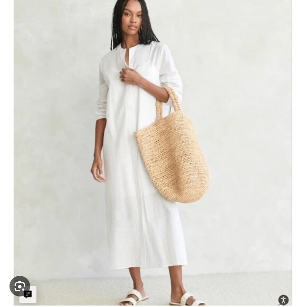 Jenni Kayne Capri Caftan Dress Cover Up Linen Ivory XS Coachella Festival